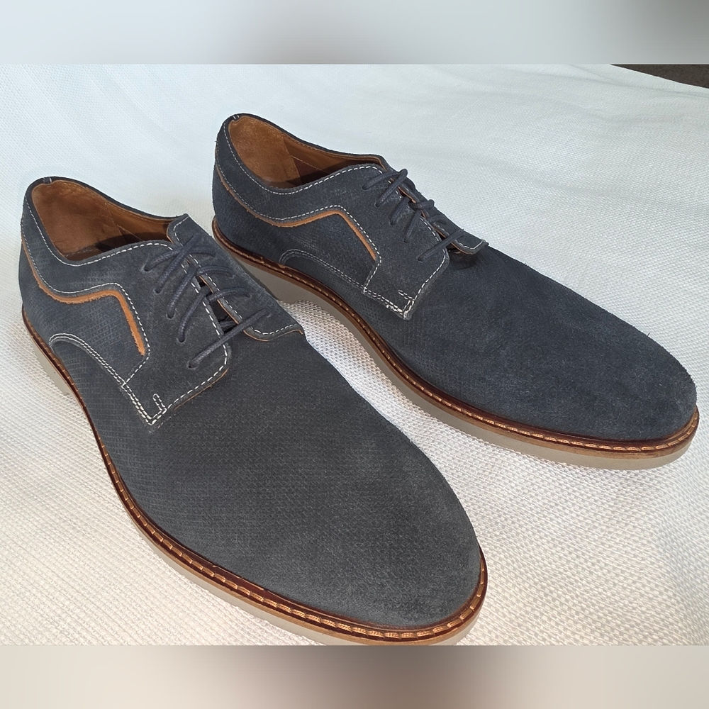 Johnston & Murphy Men’s Suede Derby Shoes Navy Blue 9.5M